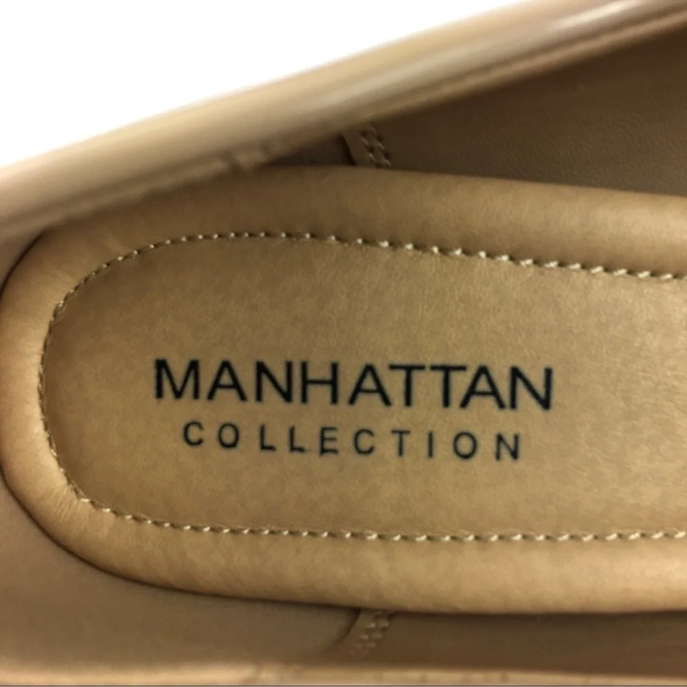 Patent Leather Dress Heels Manhattan Collection Andi Beige Platform Heels Size 9